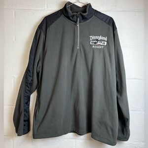 Disneyland Resort Grey Fleece Casual Quarter Zip Sweatshirt Pullover Size Large
